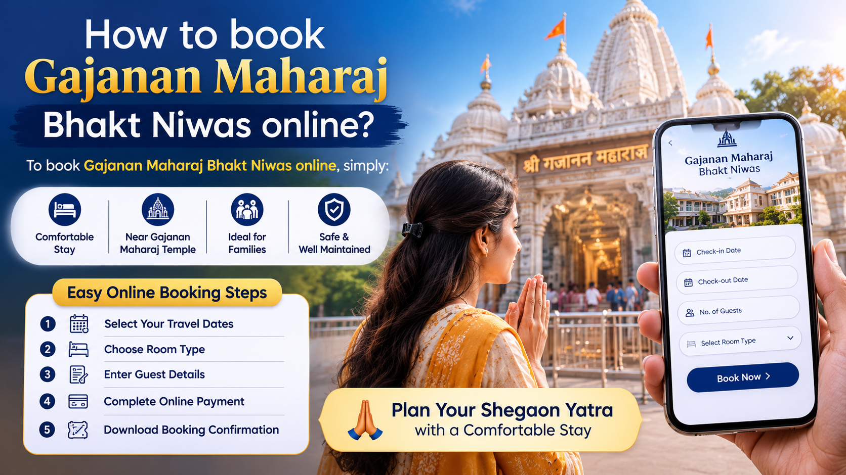 How to book Gajanan Maharaj Bhakt Niwas online