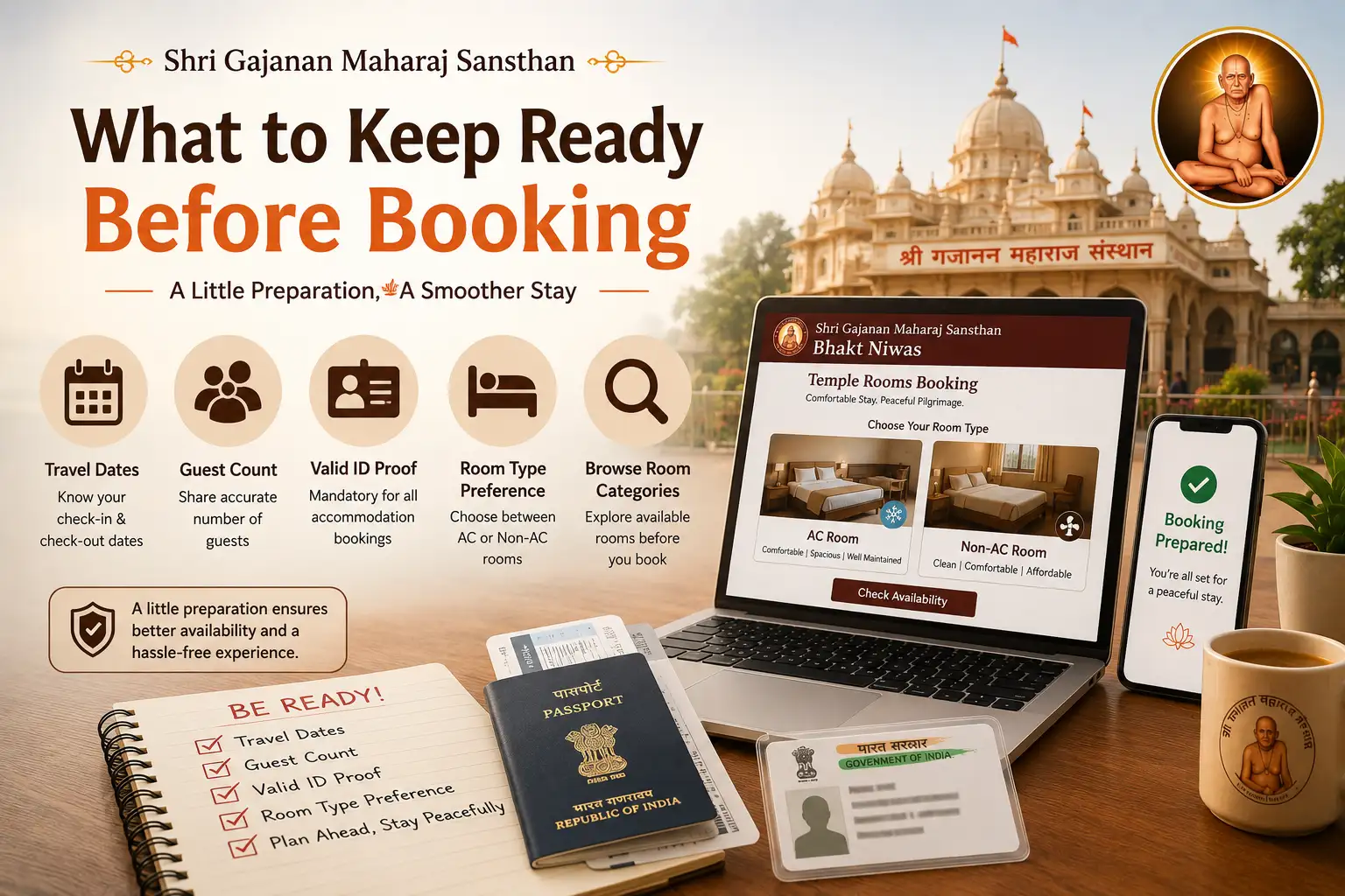 shree gajanan maharaj sansthan shegaon booking