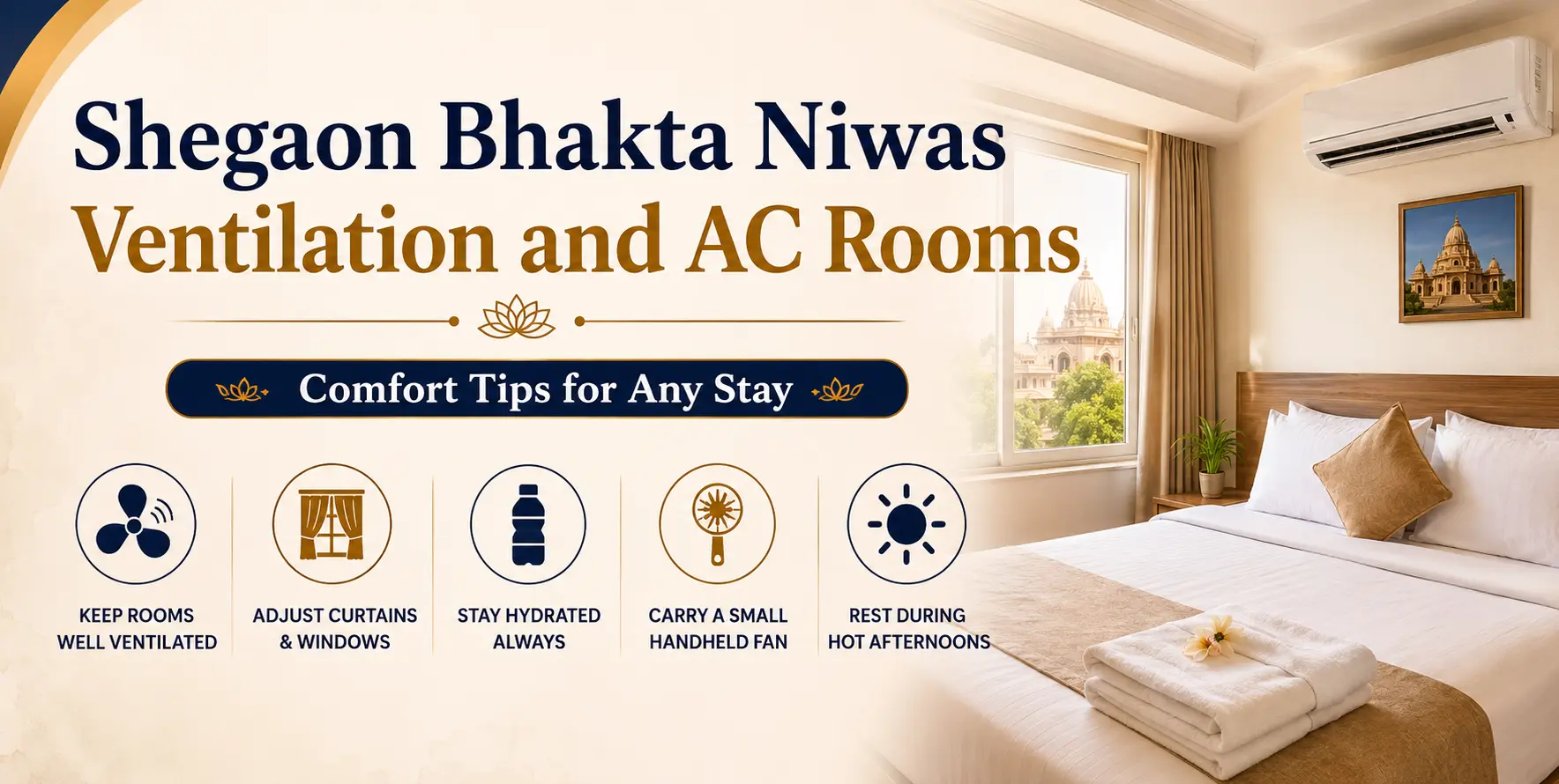 Shegaon Bhakt Niwas AC Rooms Ventilation Guide