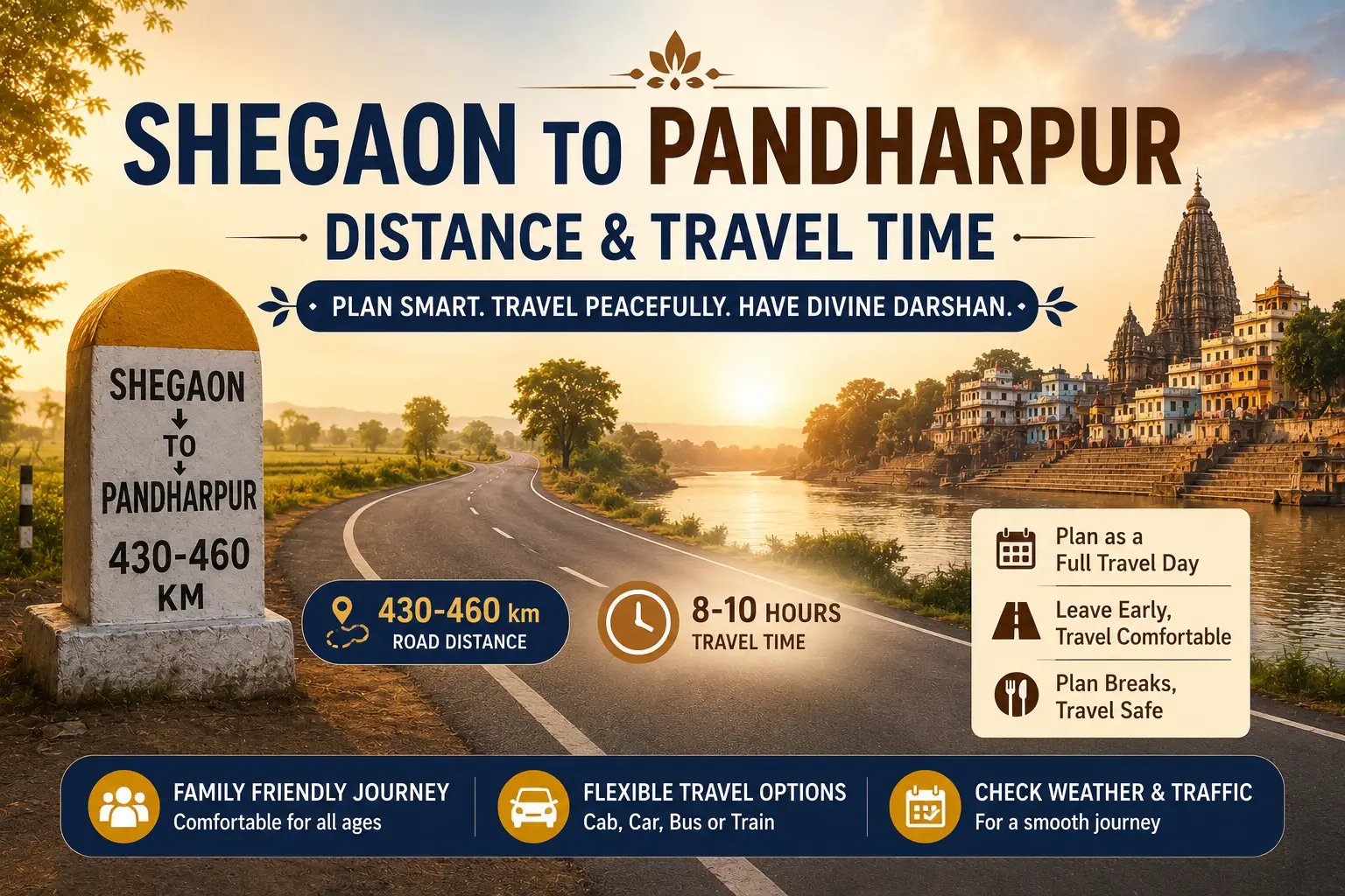 Shegaon to Pandharpur yatra route for devotees on pilgrimage