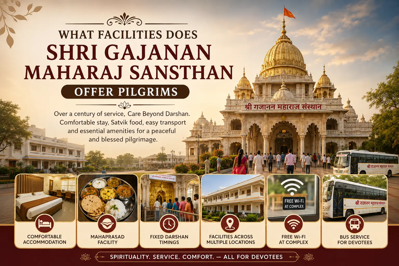 Shri Gajanan Maharaj Sansthan facilities for pilgrims at Bhakt Niwas Shri Gajanan Maharaj Sansthan facilities for pilgrims at Bhakt Niwas
